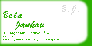 bela jankov business card