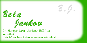 bela jankov business card